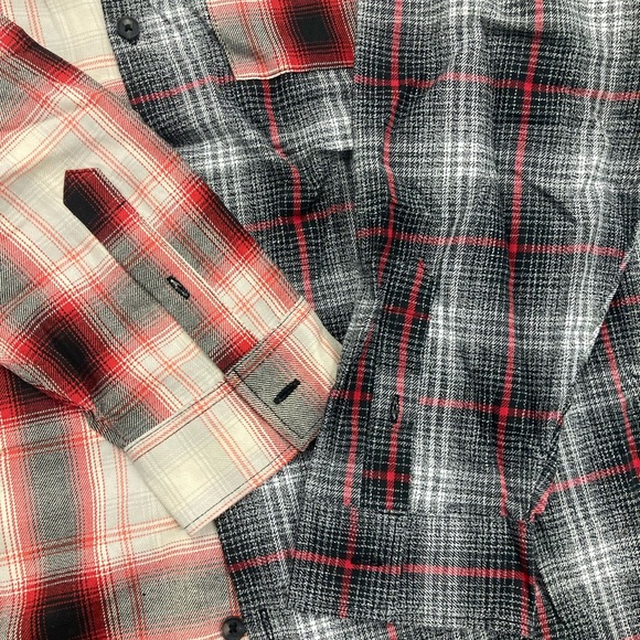 Urban Outfitters Mismatch Plaid Shirt - Black & Red, size Large (SOLD) - Picture 3 of 6
